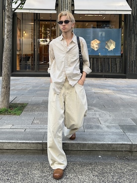 「Adoon plain（アドーンプレーン）のアイテム（パンツ）」を使った、hikaruさん（メンズ・173cm）の夏コーディネート