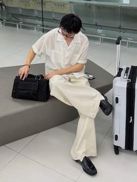 「アイテム（スラックス）」を使った、hikaruさん（メンズ・173cm・20代）の夏コーディネート