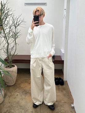 「Adoon plain（アドーンプレーン）のアイテム（パンツ）」を使った、hikaruさん（メンズ・173cm）の春コーディネート