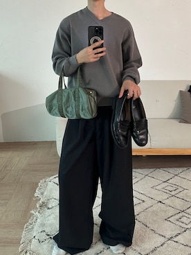 「Adoon plain（アドーンプレーン）のアイテム（トップス）」を使った、hikaruさん（メンズ・173cm・20代）の秋コーディネート