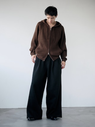 「Adoon plain（アドーンプレーン）の【NEW COLOR】　DOUBLE ZIP KNIT HOODIE / ダブルジップニットフーディ（パーカー）」を使った、hikaruさん（メンズ・173cm）の秋コーディネート