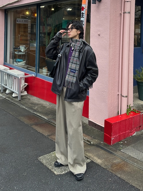 セール】High Density Gabardine 2-Tuck Wide Slacks / 高密度