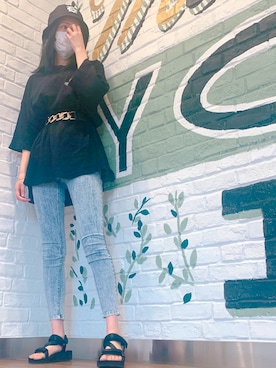 「FUN（ファン）のアイテム（パンツ）」を使った、Mayu💋さん（レディース・168cm）の春コーディネート