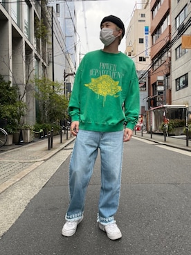 「ROYAL FLASH（ロイヤルフラッシュ）のアイテム（スウェット）」を使った、kaiseiさん（メンズ・172cm）の春コーディネート