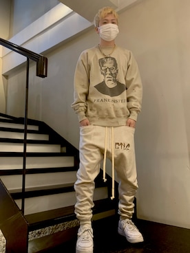 「ROYAL FLASH（ロイヤルフラッシュ）のアイテム（スウェット）」を使った、kaiseiさん（メンズ・172cm）の冬コーディネート