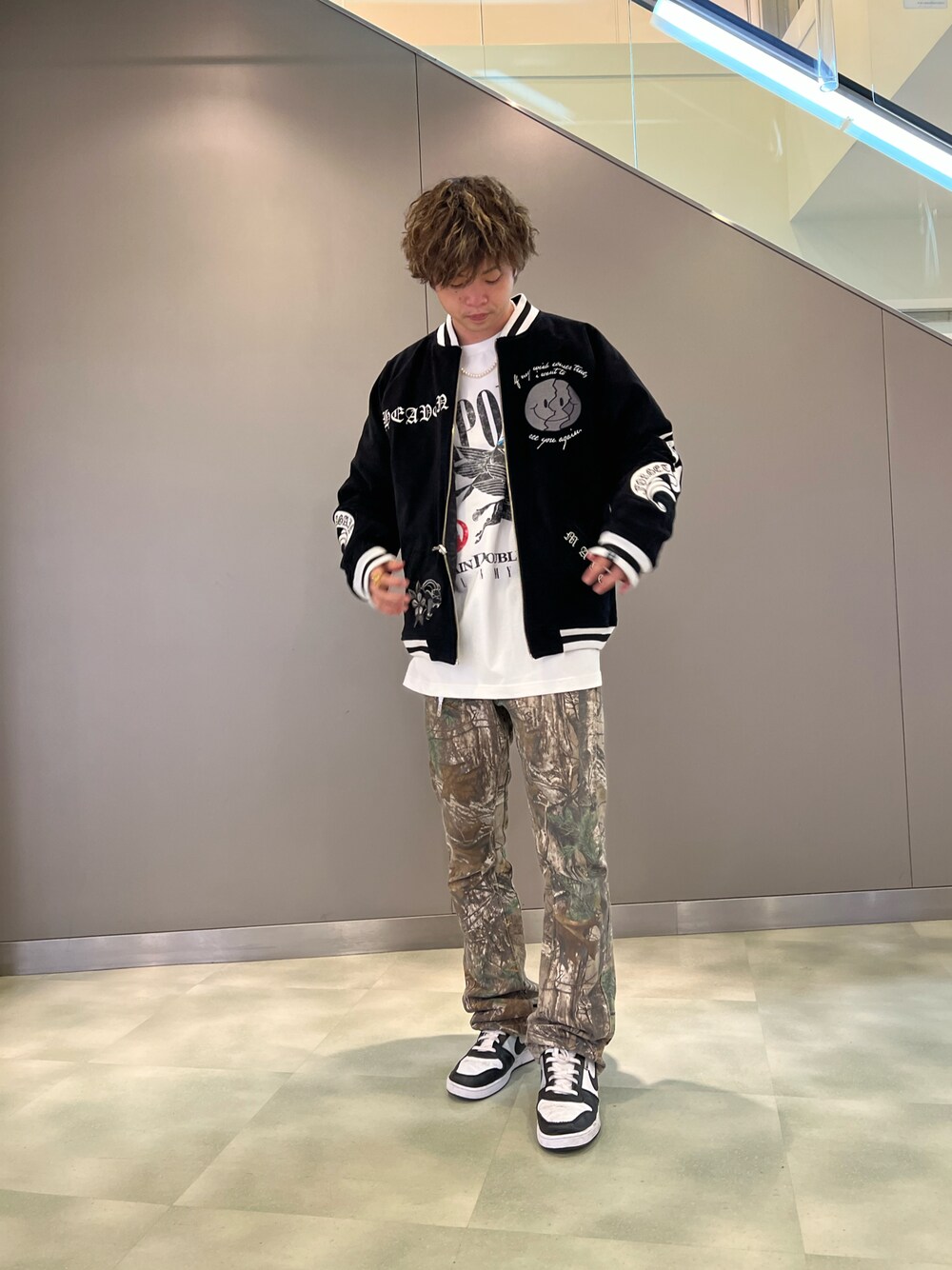 「mayo、tain doublepush、ROYAL FLASH、NIKE、royalflash梅田、ROYAL FLASH南船場、おしゃれさんと繋がりたい、いいね、save、フォローお願いします🤑、秋のコーデ、カジュアルコーデ、秋服コーデ、メンズコーデ、今日のコーデ」｜「ROYAL FLASHのアイテム（ジャケット/アウター、ブラック系）」を使った、kaiseiさん（メンズ・172cm）の秋コーディネートの1枚目の写真