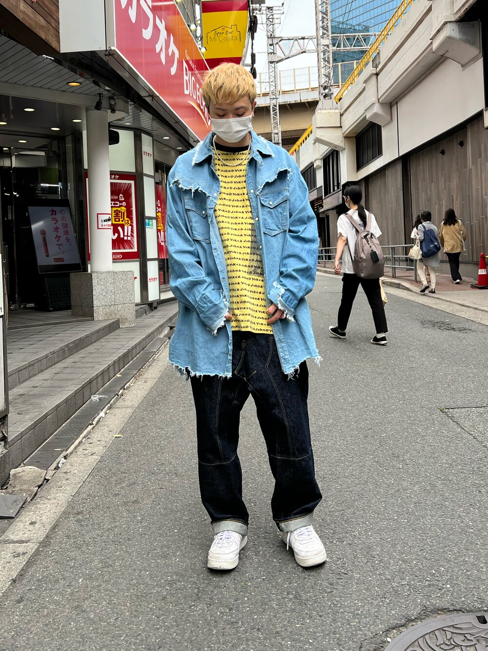 「minus、bowwow、NIKE、backlash、ROYAL FLASH、royalflash梅田、ROYAL FLASH南船場、おしゃれさんと繋がりたい、いいね、save、フォローお願いします🤑、大人カジュアル、ストリートコーデ、春夏コーデ」｜「BOW WOWのアイテム（トップス、イエロー系）」を使った、kaiseiさん（メンズ・172cm）の夏コーディネートの1枚目の写真