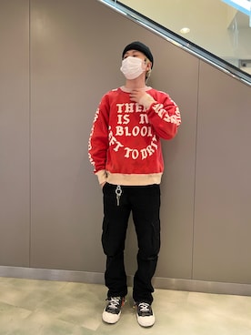 「ROYAL FLASH（ロイヤルフラッシュ）のアイテム（スウェット）」を使った、kaiseiさん（メンズ・172cm）の春コーディネート