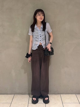 「JEANASIS（ジーナシス）のアイテム（サンダル）」を使った、えび（JEANASIS）さん（レディース・164cm）の夏コーディネート