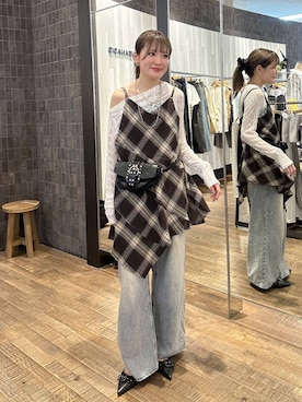 「アイテム（チュニック）」を使った、えび（JEANASIS）さん（レディース・164cm）の夏コーディネート