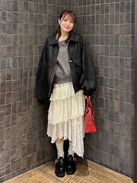 「JEANASIS（ジーナシス）のアイテム（スウェット）」を使った、えび（JEANASIS）さん（レディース・164cm）の秋コーディネート