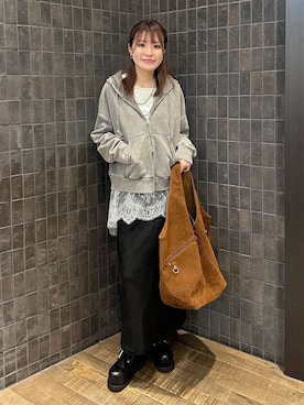 「JEANASIS（ジーナシス）のアイテム（パーカー）」を使った、えび（JEANASIS）さん（レディース・164cm）の秋コーディネート