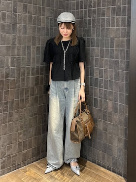 「アイテム（パンプス、グレー系）」を使った、えび（JEANASIS）さん（レディース・164cm）の夏コーディネート