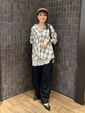 「アイテム（ハンチング/ベレー帽）」を使った、えび（JEANASIS）さん（レディース・164cm・20代）の夏コーディネート
