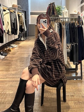 「アイテム（ポロシャツ）」を使った、えび（JEANASIS）さん（レディース・164cm）の秋コーディネート