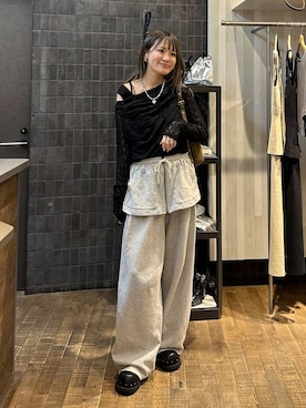 「JEANASIS（ジーナシス）のスタッズボリュームサボ/571517（サンダル）」を使った、えび（JEANASIS）さん（レディース・164cm）の夏コーディネート