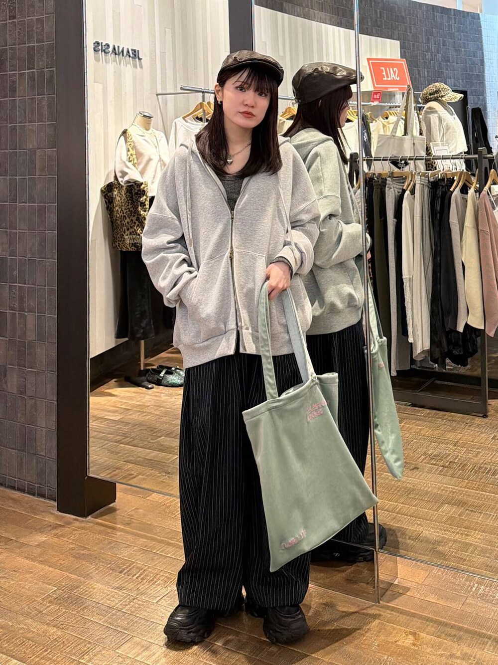 JEANASIS（ジーナシス）の「ソフトラメリブUネックLS TEE/240318（T