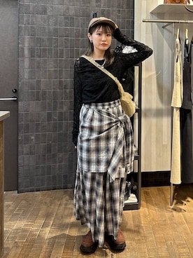 「アイテム（ハンチング/ベレー帽）」を使った、えび（JEANASIS）さん（レディース・164cm・20代）の夏コーディネート