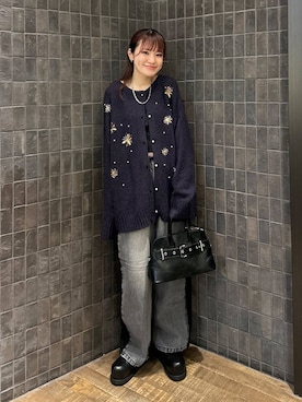 「アイテム（ボストンバッグ）」を使った、えび（JEANASIS）さん（レディース・164cm・20代）の冬コーディネート