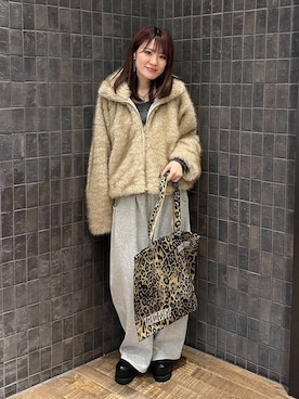 「JEANASIS（ジーナシス）のソフトラメリブUネックLS TEE/240318（Tシャツ/カットソー）」を使った、えび（JEANASIS）さん（レディース・164cm）の秋コーディネート