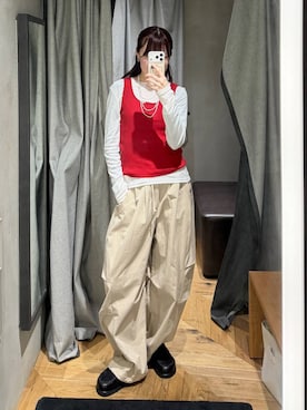 「JEANASIS（ジーナシス）のクロッグローファー/638847（ローファー、ブラック系）」を使った、えび（JEANASIS）さん（レディース・164cm）の春コーディネート