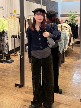 「アイテム（ハンチング/ベレー帽）」を使った、えび（JEANASIS）さん（レディース・164cm・20代）の冬コーディネート