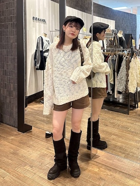 「アイテム（ハンチング/ベレー帽）」を使った、えび（JEANASIS）さん（レディース・164cm）の秋コーディネート