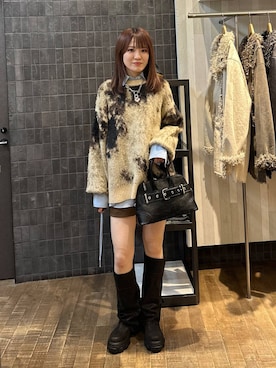 「JEANASIS（ジーナシス）のルーズFITロングブーツ/581263（ブーツ）」を使った、えび（JEANASIS）さん（レディース・164cm）の秋コーディネート