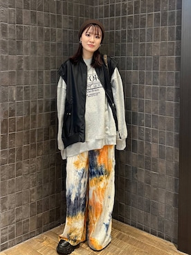 「アイテム（MA-1）」を使った、えび（JEANASIS）さん（レディース・164cm）の秋コーディネート