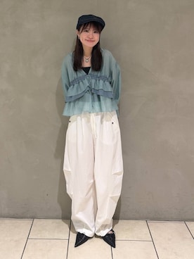 「アイテム（帽子）」を使った、えび（JEANASIS）さん（レディース・164cm）の春コーディネート