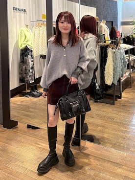 「アイテム（ボストンバッグ）」を使った、えび（JEANASIS）さん（レディース・164cm・20代）の冬コーディネート