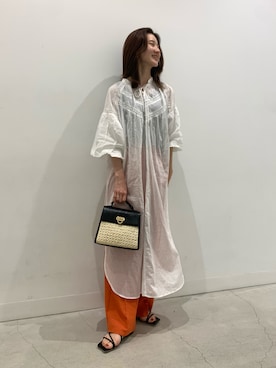 「SENSE OF PLACE by URBAN RESEARCH（センスオブプレイスバイアーバンリサーチ）のアイテム（シャツワンピース）」を使った、rinaさん（レディース・168cm）の春コーディネート