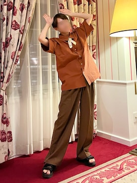 「アイテム（サンダル）」を使った、あきよしさん（レディース・152cm）の秋コーディネート