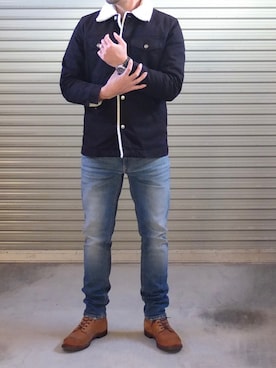 「Wrangler（ラングラー）のアイテム（その他アウター）」を使った、foremanさん（メンズ・175cm）の春コーディネート