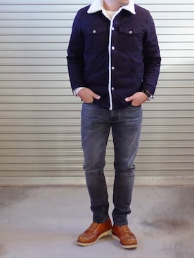 「Wrangler（ラングラー）のアイテム（その他アウター）」を使った、foremanさん（メンズ・175cm）の冬コーディネート