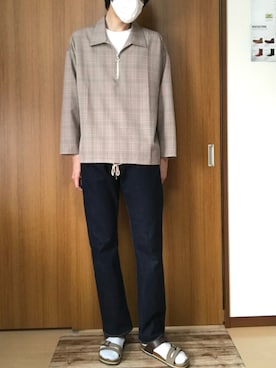 「neos（ネオス）のアイテム（ナイロンジャケット）」を使った、うすいさん（メンズ・188cm）の冬コーディネート