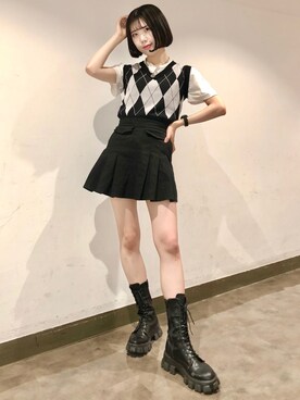 「WC（ダブル シー）のアイテム（ブーツ）」を使った、harunamoonさん（レディース・163cm）の夏コーディネート