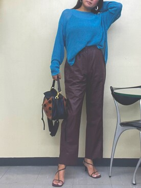 「AKTE（アクテ）のアイテム（ニット/セーター）」を使った、☆etsu☆さん（レディース・162cm）の秋コーディネート