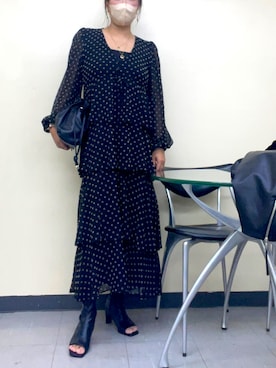 「Ameri（アメリ）のアイテム（ライダースジャケット）」を使った、☆etsu☆さん（レディース・162cm）の春コーディネート