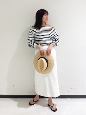 「Rouge vif（ルージュヴィフ）のアイテム（帽子）」を使った、たじさん（レディース・159cm）の夏コーディネート