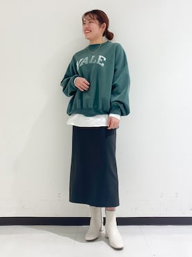 「Rougevif」｜「アイテム（スウェット）」を使った、たじさん（レディース・159cm）の冬コーディネート