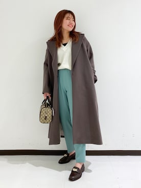 「Rouge vif（ルージュヴィフ）のアイテム（チェスターコート）」を使った、たじさん（レディース・159cm）の秋コーディネート