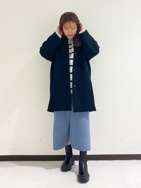 「Rouge vif（ルージュヴィフ）のアイテム（チェスターコート）」を使った、たじさん（レディース・159cm）の冬コーディネート