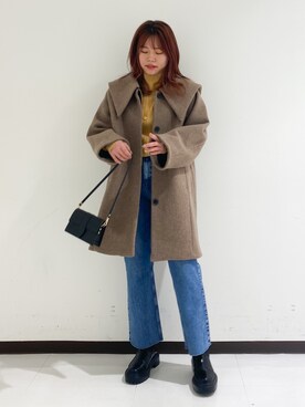 「Rouge vif（ルージュヴィフ）のアイテム（チェスターコート）」を使った、たじさん（レディース・159cm）の冬コーディネート