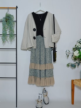 「handmade」｜「アイテム（ノーカラージャケット）」を使った、miyollystudio さん（レディース・165cm）の秋コーディネート