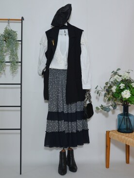 「LAKOLE（ラコレ）のアイテム（ハンチング/ベレー帽）」を使った、miyollystudio さん（レディース・165cm）の秋コーディネート