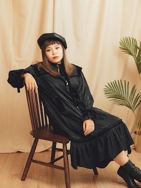 「handmade」｜「アイテム（ハンチング/ベレー帽）」を使った、miyollystudio さん（レディース・165cm）の秋コーディネート