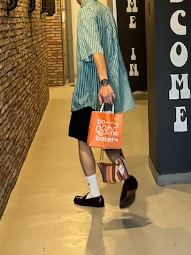 「FREAK'S STORE（フリークスストア）の限定展開 コットンナイロン イージーショーツ/ポケッタブル（その他パンツ）」を使った、tarokun さん（メンズ・185cm）の夏コーディネート
