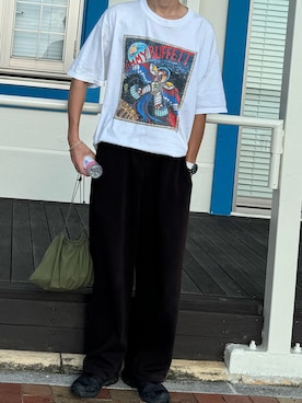 「アイテム（スウェットパンツ）」を使った、tarokun さん（メンズ・185cm）の夏コーディネート