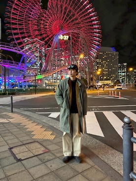 「おでかけコーデ」｜「アイテム（帽子）」を使った、tarokun さん（メンズ・185cm）の冬コーディネート